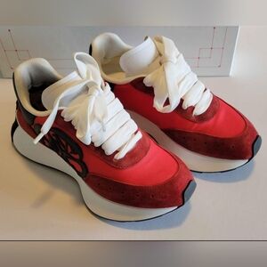 Size 6.5 Women's Red and Black Suede Alexander McQueen Athletic Shoes